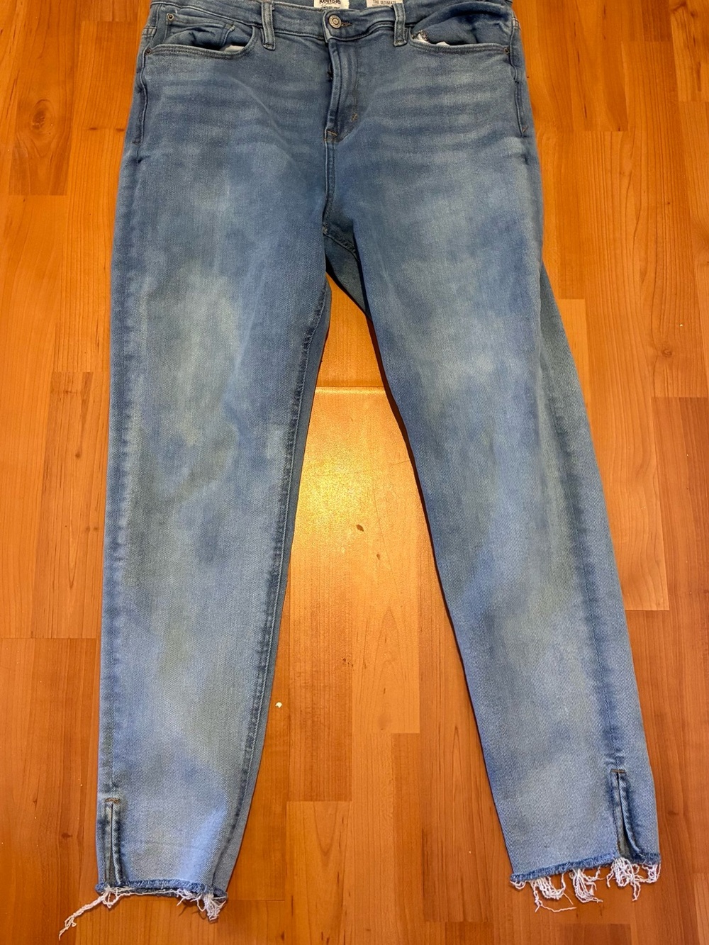 Kensie Light Blue Skinny Jeans with Frayed Hem